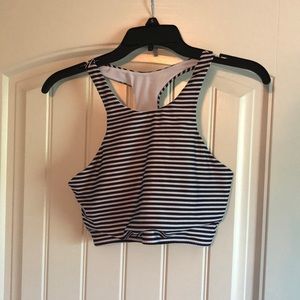 stripped halter bikini top
